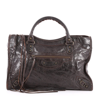 Balenciaga City Classic Studs Handbag Leather Medium 3179405