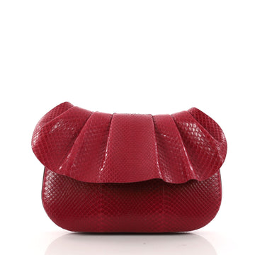The Row Fan Shoulder Bag Python 10 Red 3180601