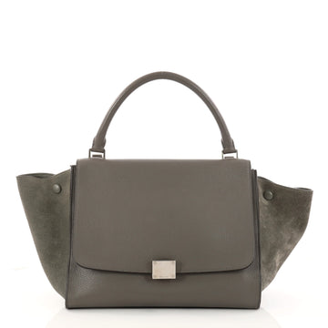 Celine Trapeze Handbag Leather Small Green 3180702