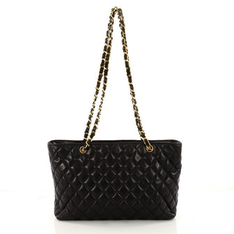 Chanel Vintage CC Charm Tote Quilted Lambskin Large Black 3180902