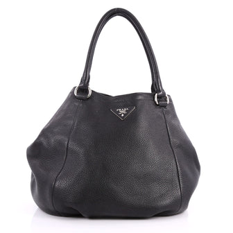 Prada Convertible Satchel Vitello Daino Medium Black 3183301