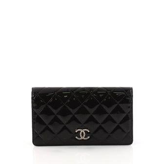 Chanel Brilliant CC Trifold Wallet Quilted Patent Long 3184501