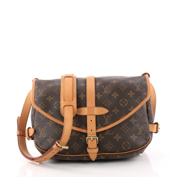 Louis Vuitton Saumur Handbag Monogram Canvas PM Brown 3186303