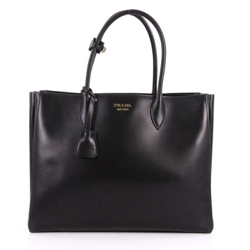 Prada Soft Bibliotheque Handbag City Calfskin Large Black 3186501