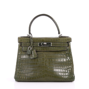 Hermes Kelly Handbag Green Niloticus Crocodile with 3189001