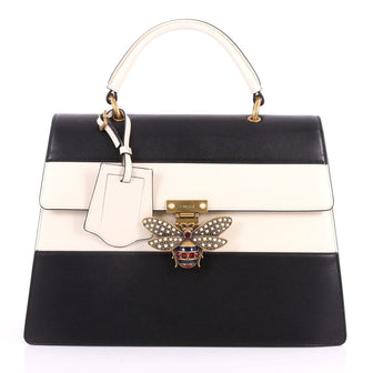 Gucci Queen Margaret Top Handle Bag Colorblock Leather Blak 3189201
