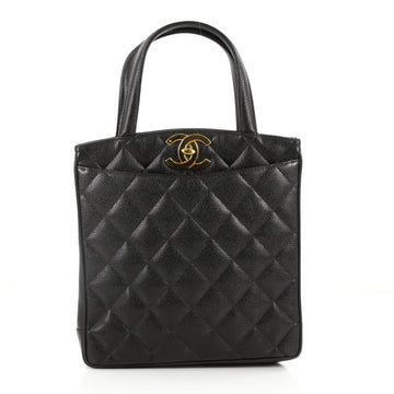 Chanel Vintage CC Lock Pocket Tote Quilted Caviar Medium 3190301
