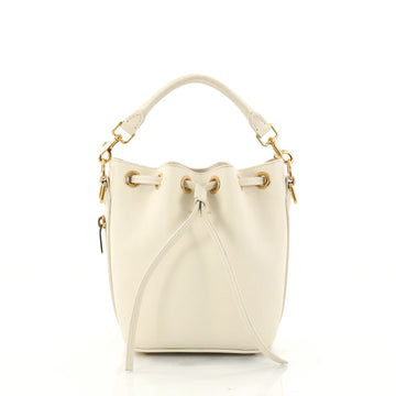 Saint Laurent Emmanuelle Bucket Bag Leather Small White 3190502