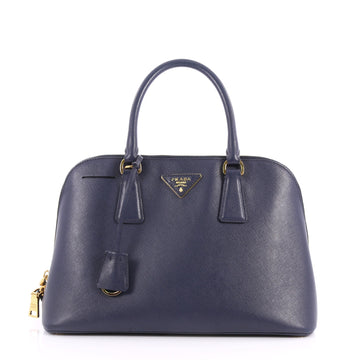 Prada Promenade Handbag Saffiano Leather Medium Blue 3190503