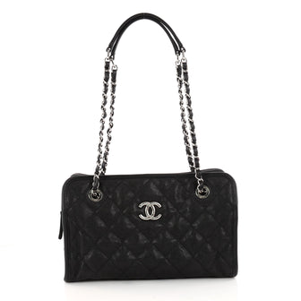 Chanel French Riviera Tote Quilted Caviar Small Black 3190802