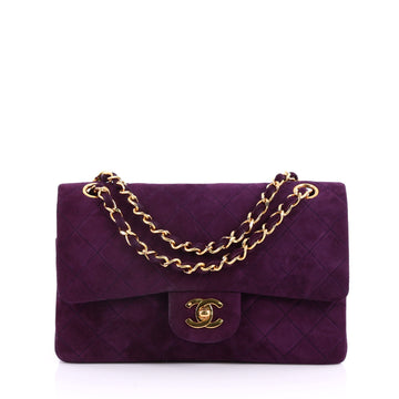 Chanel Vintage Classic Double Flap Bag Quilted Suede 3191501