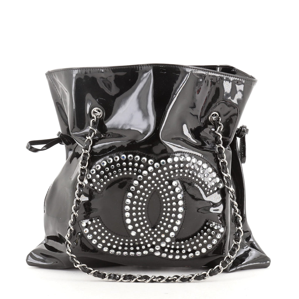 Chanel CC Crystal Strass Patent Leather Bon Bon Tote, Chanel Handbags