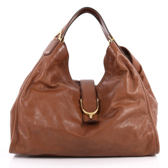Gucci Soft Stirrup Tote Leather Large Brown 3192903