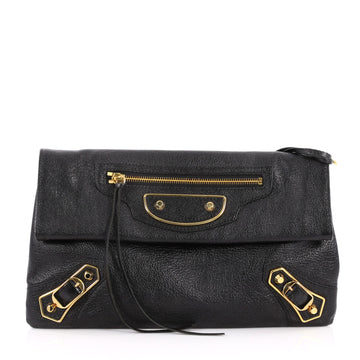 Balenciaga Envelope Strap Classic Studs Metallic Edge Black 3193202