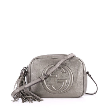 Gucci Soho Disco Crossbody Bag Leather Small Gray 3193401