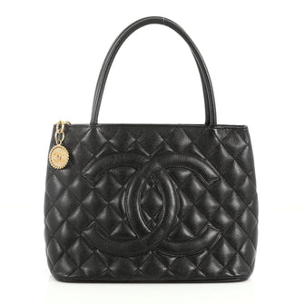 Chanel Medallion Tote Quilted Caviar Black 3193501