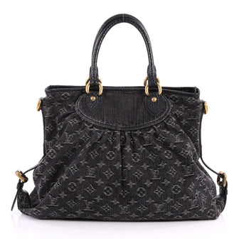 Louis Vuitton Neo Cabby Handbag Denim GM Black 3193801