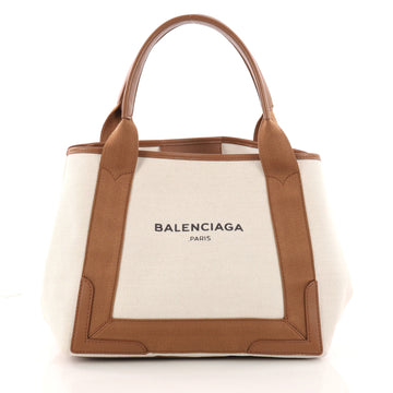 Balenciaga Navy Cabas Canvas with Leather Small Neutral 3194301