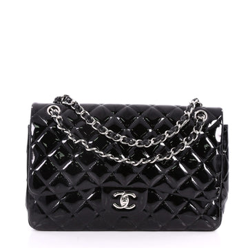 Chanel Classic Double Flap Bag Quilted Patent Jumbo 3195102