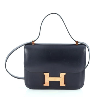 Hermes Constance Handbag Box Calf 23 Blue 3195201