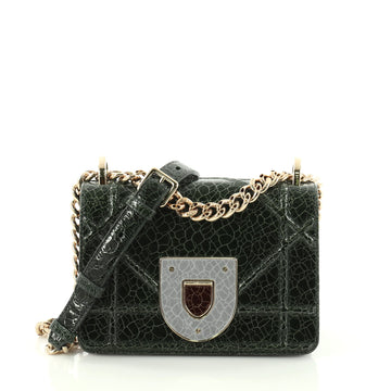 Christian Dior Diorama Club Flap Bag Crackled Deerskin Small Green 3196707