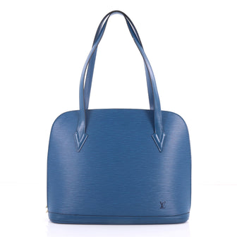 Louis Vuitton Lussac Handbag Epi Leather Blue 3196801