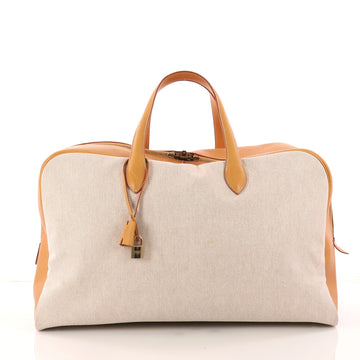 Hermes Victoria Travel Bag Toile 50 Brown 3197801