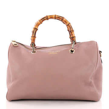 Gucci Bamboo Shopper Boston Bag Leather Medium Pink 3197901