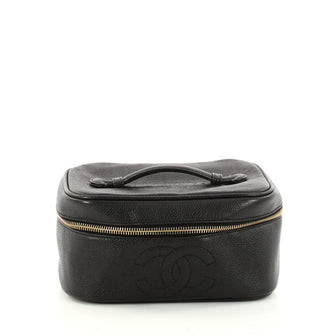 Chanel Vintage CC Cosmetic Case Caviar Black 3200002
