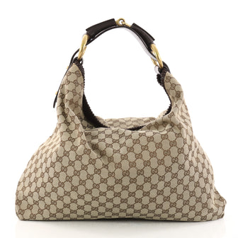 Gucci Horsebit Hobo GG Canvas Large Neutral 3201201