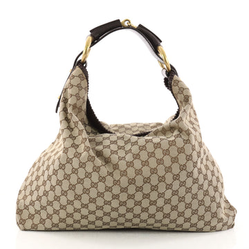 Gucci Horsebit Hobo GG Canvas Large Neutral 3201201