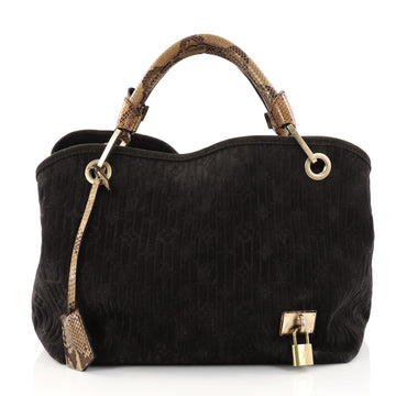 Limited Edition Whisper Bag Monogram Suede and Python PM