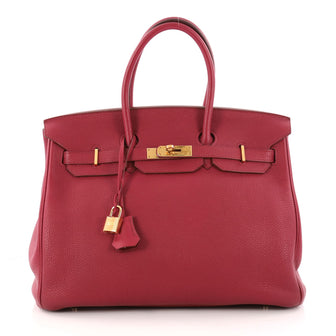 Hermes Birkin Handbag Red Togo with Gold Hardware 35 Pink 3203801
