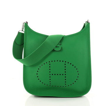 Hermes Evelyne Crossbody Gen III Clemence PM Green 3204901