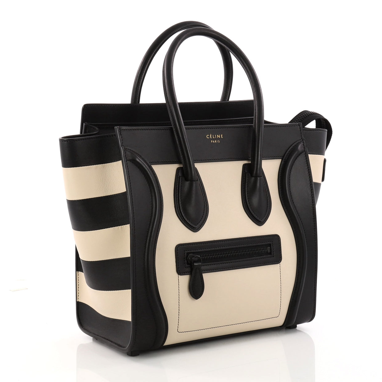 Buy Celine Bicolor Luggage Handbag Leather Micro Black 3205702