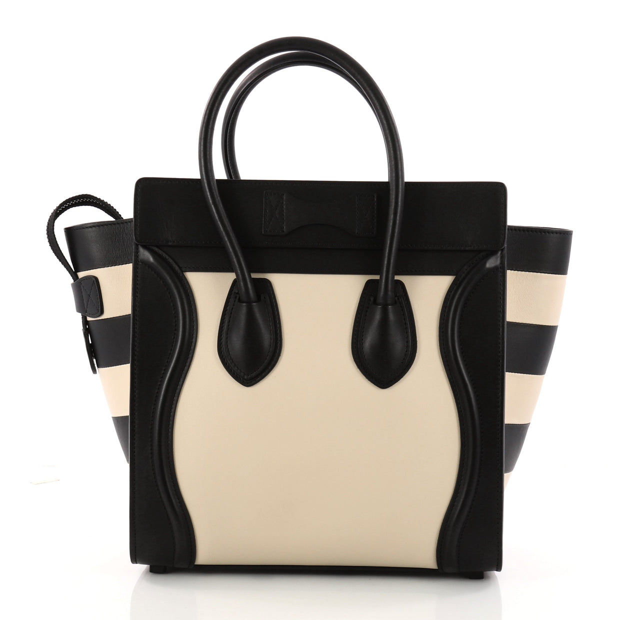 Buy Celine Bicolor Luggage Handbag Leather Micro Black 3205702