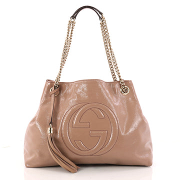 Gucci Soho Chain Strap Shoulder Bag Patent Medium Pink 3207704