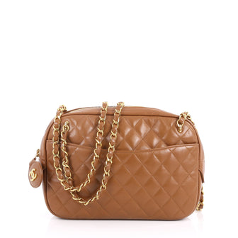 Chanel Vintage Camera Bag Quilted Leather Medium Brown 3208902
