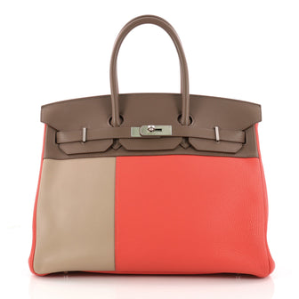 Hermes Birkin Handbag Tricolor Clemence and Swift with 3210101