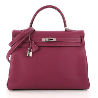 Hermes Candy Kelly Handbag Epsom 35 Purple 3210201