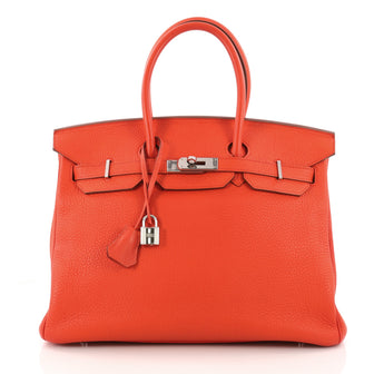 Hermes Birkin Handbag Red Togo with Palladium Hardware 3210401