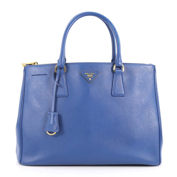 Prada Double Zip Lux Tote Saffiano Leather Medium Blue 3211002