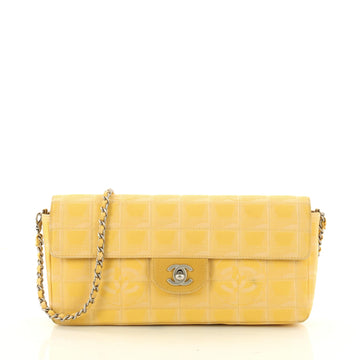 Chanel Travel Line Flap Bag Quilted Nylon East West Yellow 3213002