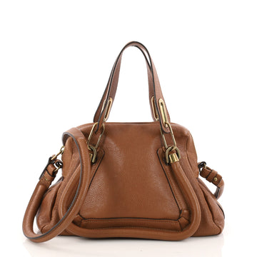 Chloe Paraty Top Handle Bag Leather Small Brown 3213203