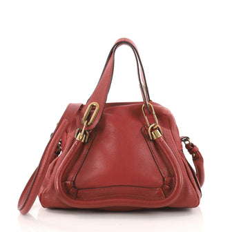 Chloe Paraty Top Handle Bag Leather Small Red 3213204