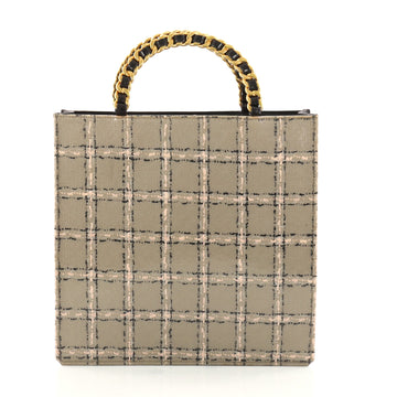 Chanel Vintage Chain Handle Tote Printed Canvas Medium Green 3214001