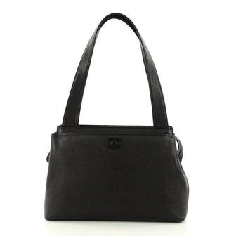 Chanel Vintage CC Pocket Shoulder Bag Quilted Caviar Small Black 3214002