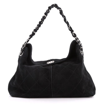 Chanel Ultimate Stitch Hobo Quilted Nubuck Black 3214004