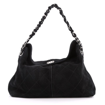 Chanel Ultimate Stitch Hobo Quilted Nubuck Black 3214004