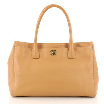 Chanel Cerf Executive Tote Leather Medium Brown 3214201